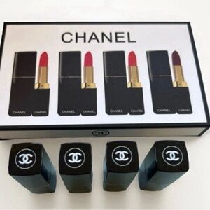 CHANEL Lipstick Collection - Vibrant Red, Soft Pink, Deep Earth tone